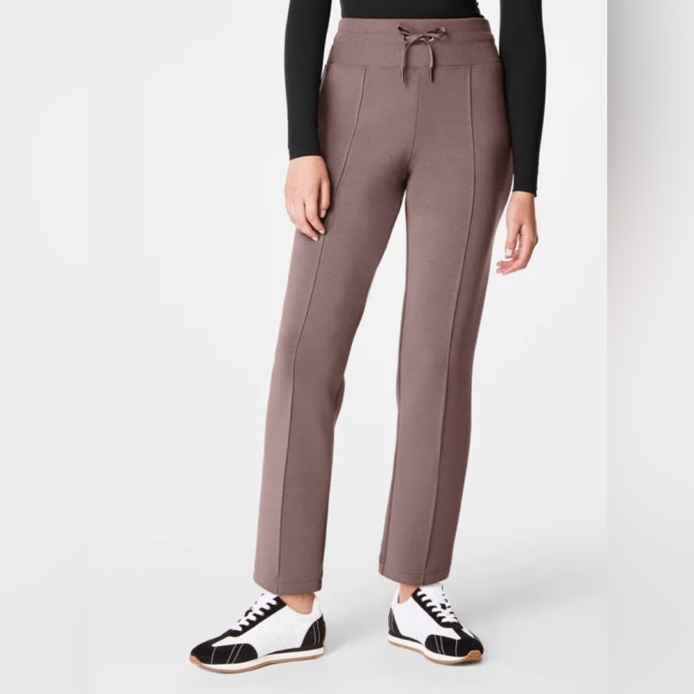 SPANX AirEssentials Luxe Tapered Pants Size L Taupe Stretch Athleisure